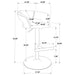 Travia adjustable black faux leather swivel bar stool with chrome base by CoasterEveryday