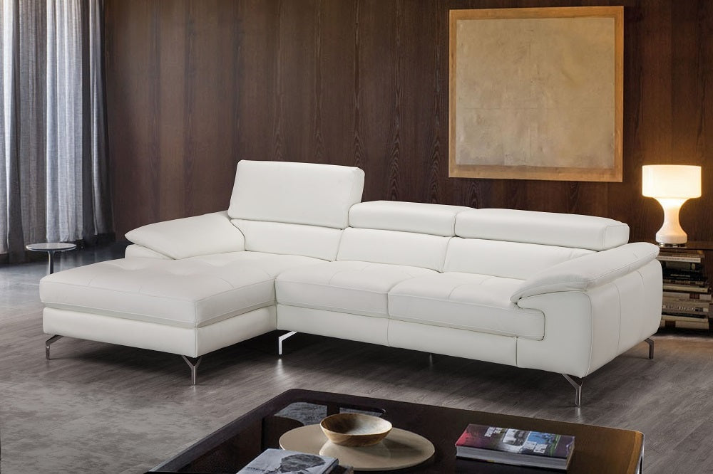 J & M Furniture Alice Premium Leather Sectional In Left Facing Chaise