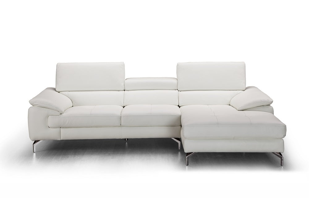 J & M Furniture Alice Premium Leather Sectional In Right Facing Chaise