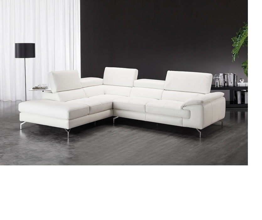 J & M Furniture Nila Premium Leather Sectional In Left Facing Chaise