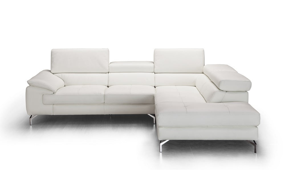 J & M Furniture Nila Premium Leather Sectional In Right Facing Chaise