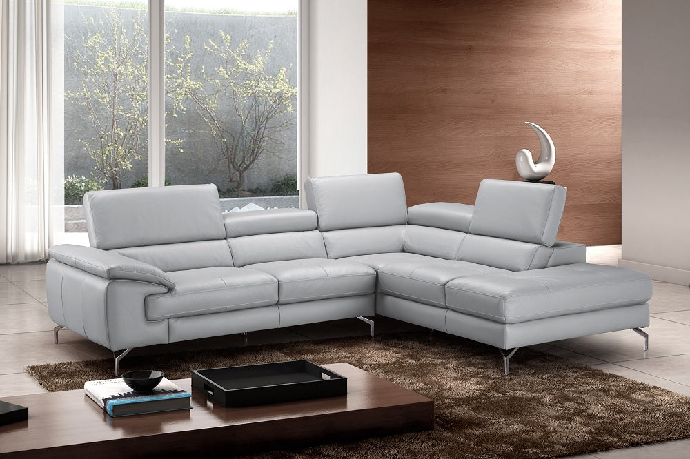 J & M Furniture Olivia Premium Leather Sectional In Right Facing Chaise