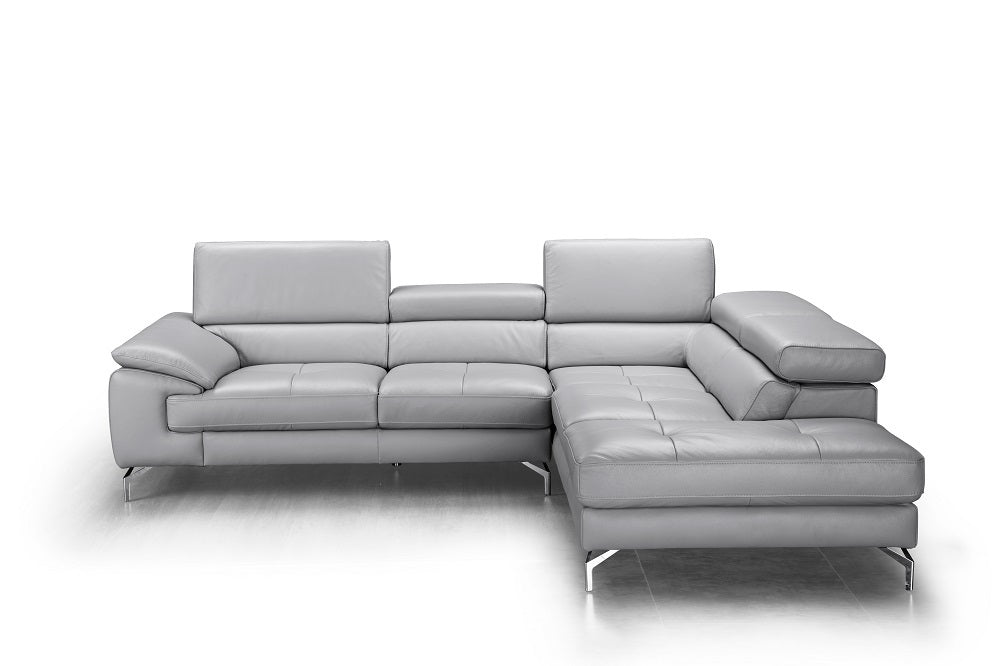 J & M Furniture Olivia Premium Leather Sectional In Right Facing Chaise