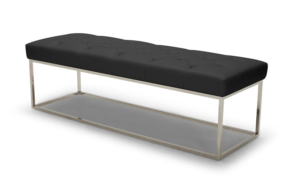 J & M Furniture Chelsea Luyx Bench in Black