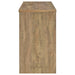 CoasterEveryday Topanga engineered wood freestanding home bar with mango finish, showcasing sleek design and functional storage.
