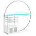 CoasterEveryday Risley white high-gloss 2-door circular LED wine cabinet with glass shelves