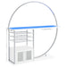 White high gloss Risley 2-door circular LED wine cabinet by CoasterEveryday, showcasing sleek modern furniture with LED lighting.