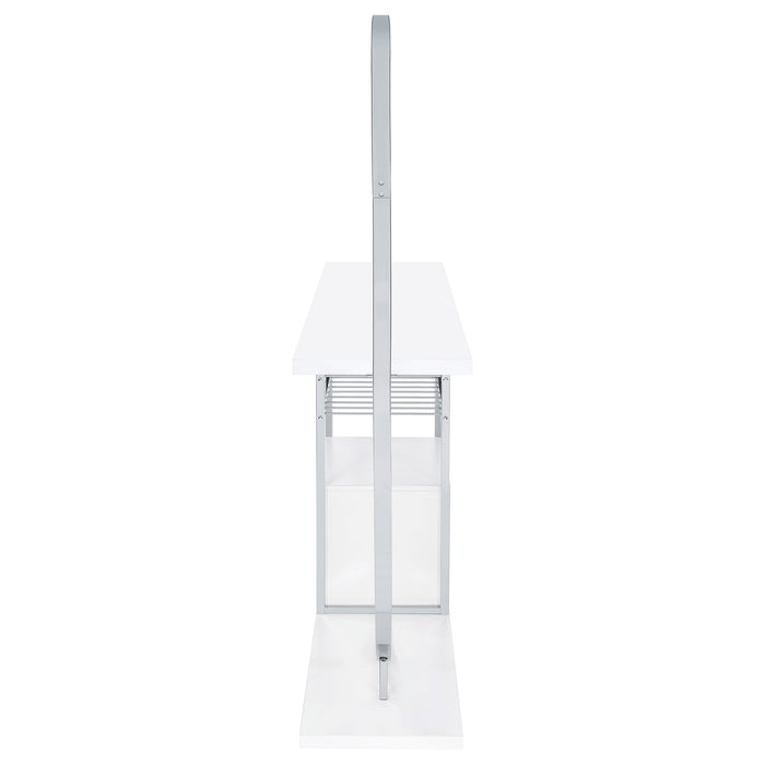 Risley 2-door Circular LED Wine Cabinet White High Gloss