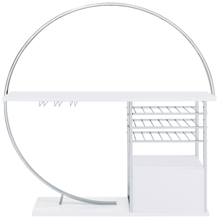 Risley 2-door Circular LED Wine Cabinet White High Gloss