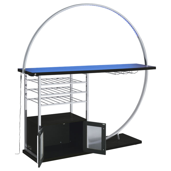 Risley 2-door Circular LED Wine Cabinet Dark Charcoal