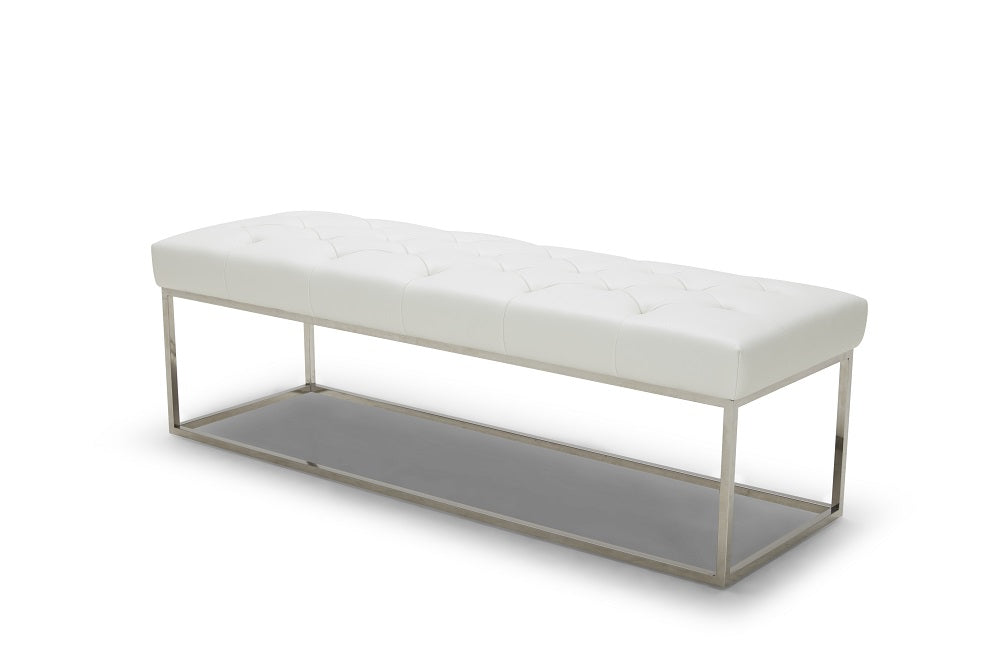 J & M Furniture Chelsea Luyx Bench in White