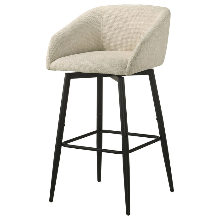 Rainer Fabric Upholstered Swivel Bar Chair Cream (Set of 2)
