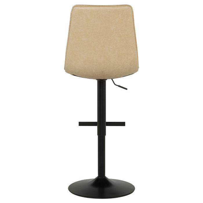 Eldridge Faux Leather Upholstered Adjustable Bar Stool Coffee Tan
