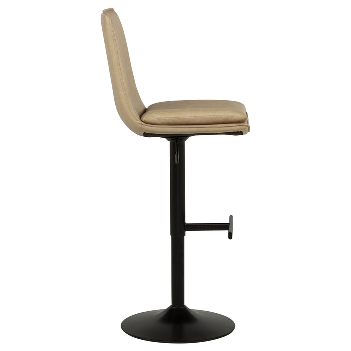 Eldridge Faux Leather Upholstered Adjustable Bar Stool Coffee Tan