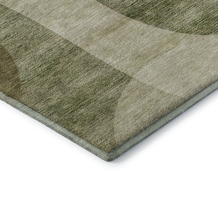 10' X 14' Geometric Washable Area Rug With UV Protection (654826) - Beige / Olive Green