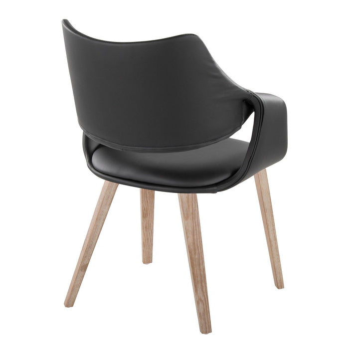 Curvo - High Back Upholstered Chair (Set of 2) - Whitewashed Wood Legs