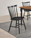 Set of two Hollyoak Windsor wood dining side chairs by CoasterEveryday in black, showing the classic Windsor style with curved spindles.