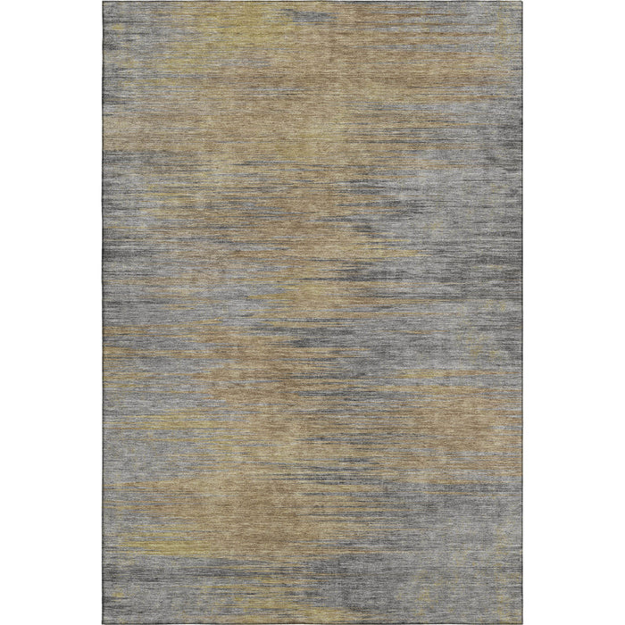 10' X 14' Transitional Abstract Washable Area Rug With UV Protection - Brown And Taupe