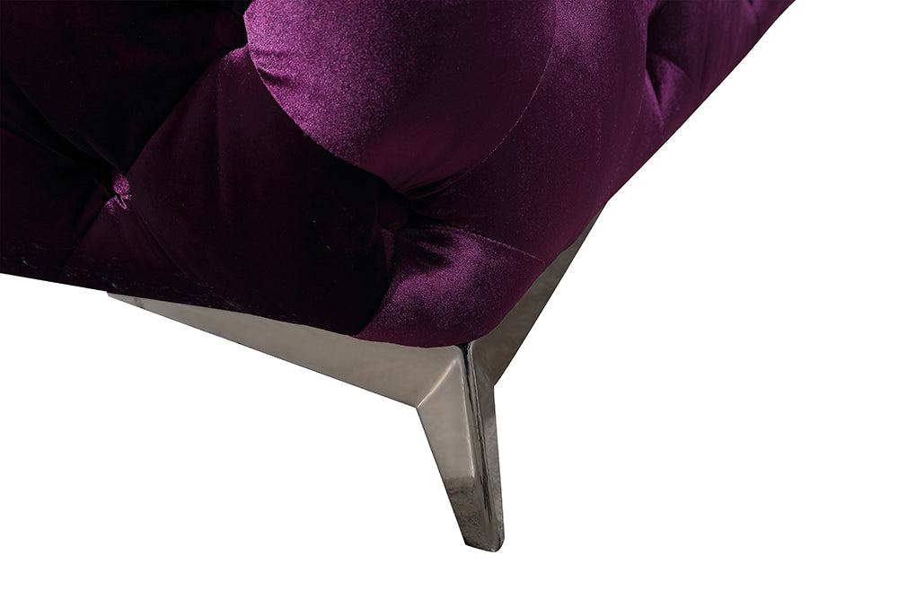 J & M Furniture Glitz Love Seat in Purple
