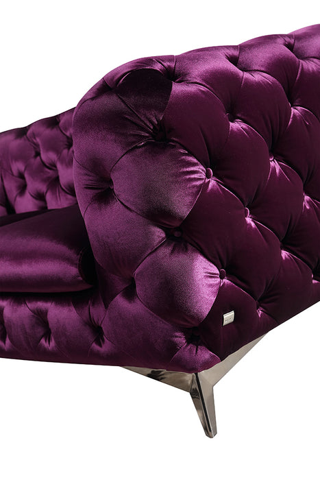 J & M Furniture Glitz Love Seat in Purple