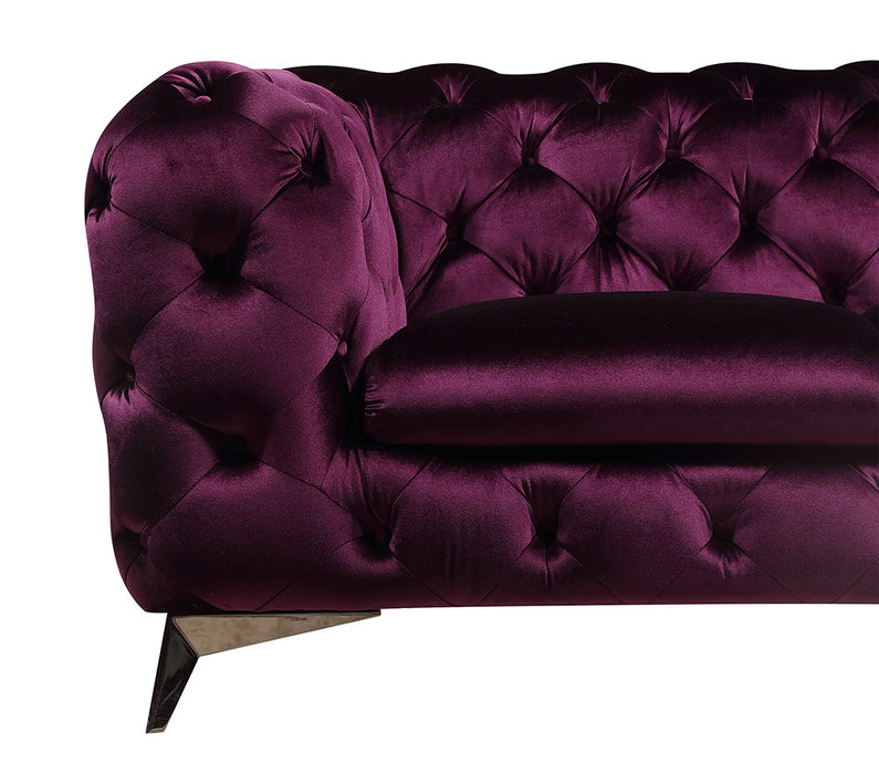 J & M Furniture Glitz Love Seat in Purple