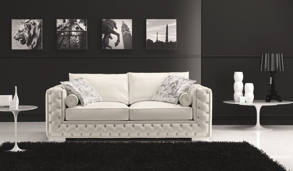 J & M Furniture The Vanity 530 Love Seat in White