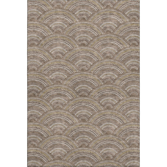 10' X 14' Geometric Washable Area Rug With UV Protection (677681) - Brown / Beige / Taupe