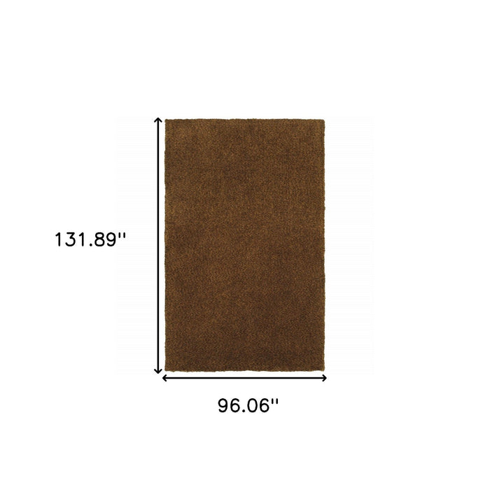 8' x 11' Shag Tufted Handmade Stain Resistant Area Rug - Brown