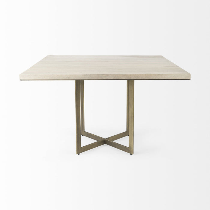 Modern Square Wood And Dining Table - Off White