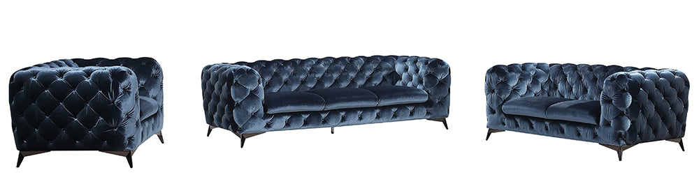 J & M Furniture Glitz Love Seat in Blue