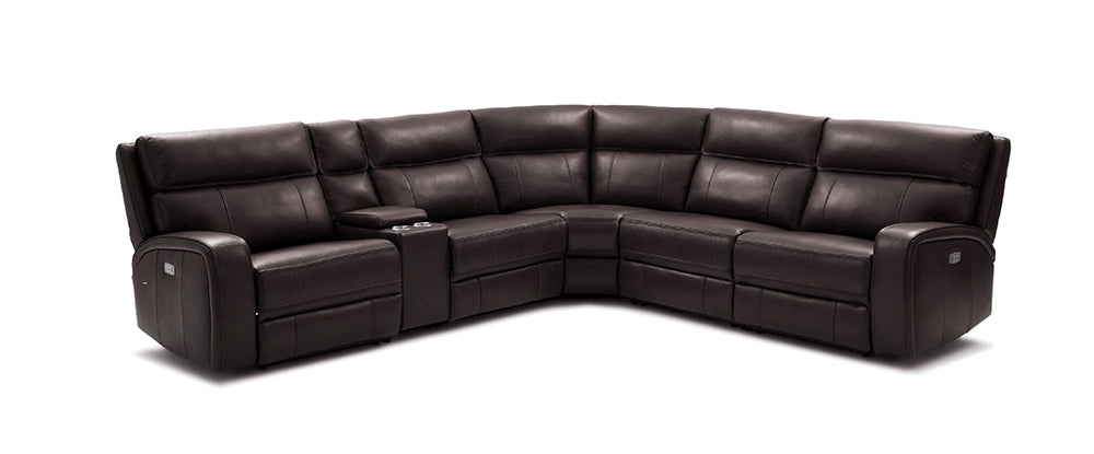J & M Furniture Cozy Motion Sectional In Chocolate