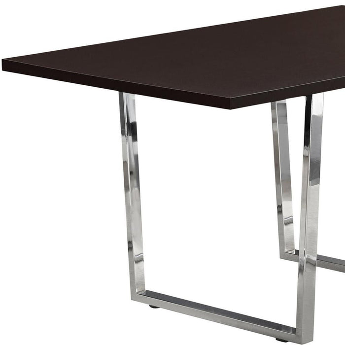 59" Solid Wood And Metal Sled Base Dining Table - Espresso