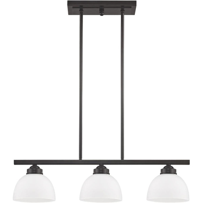 14'' Three-Light Dimmable Chandelier With Shades - Bronze