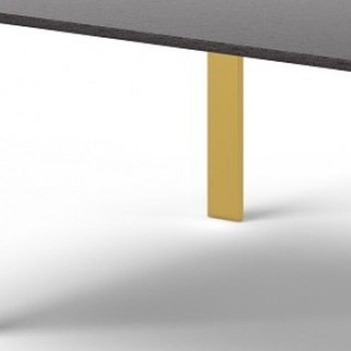 95" Stainless Steel Dining Table - Gray / Gold