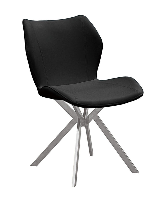 Upholstered Dining Side Chairs (Set of 4) - Black / Silver