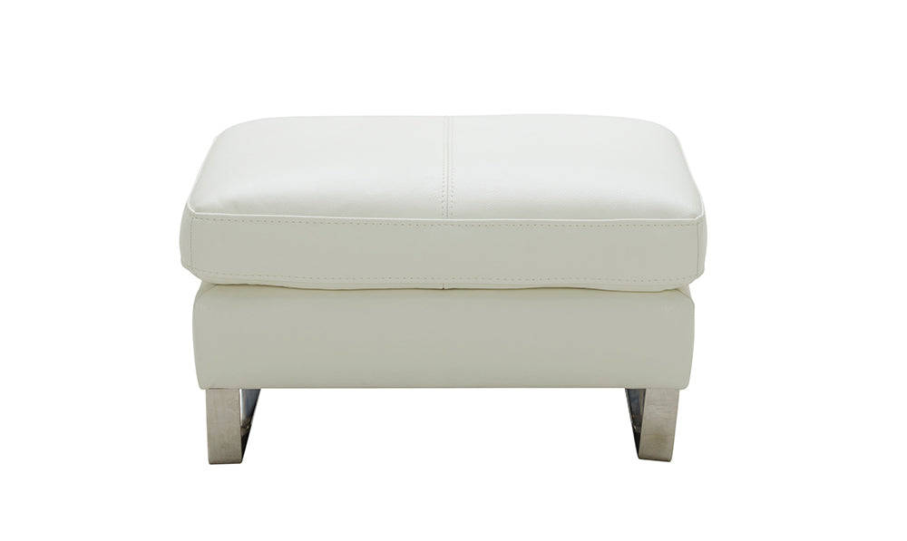 J & M Furniture Constantin Ottoman in White