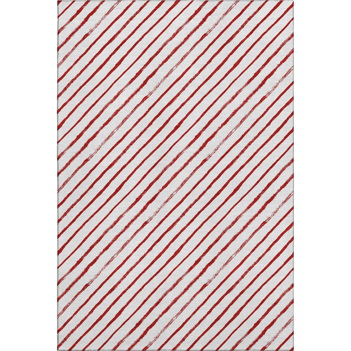 10' X 14' Abstract Geometric Washable Area Rug With UV Protection (701948) - Red / White