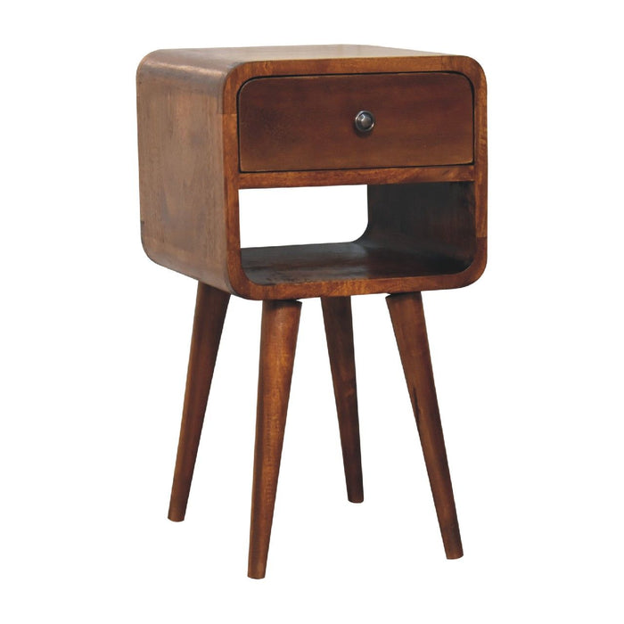 22" Modern Solid Wood One Drawer Nightstand - Chestnut