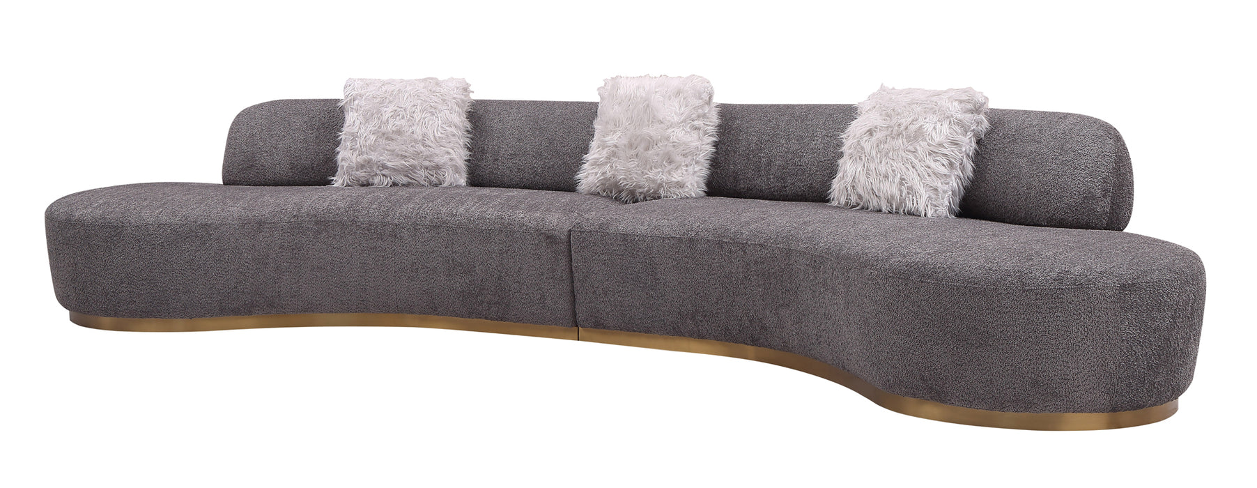 J & M Furniture Moon Sectional in Dark Grey
