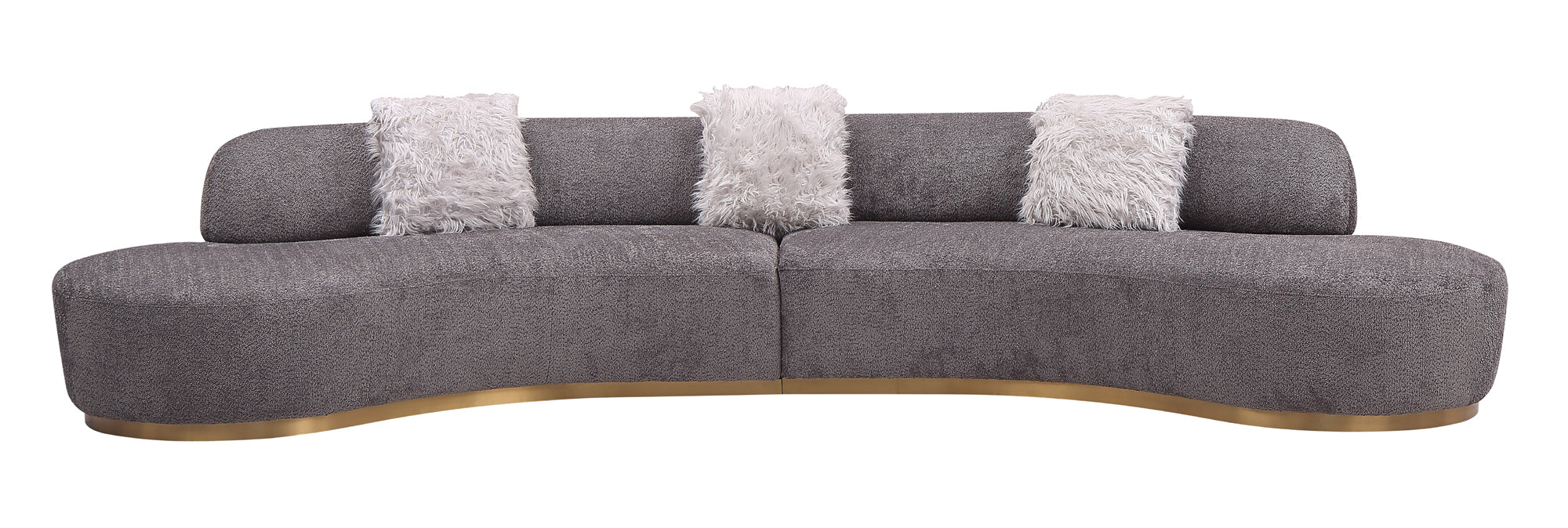 J & M Furniture Moon Sectional in Dark Grey