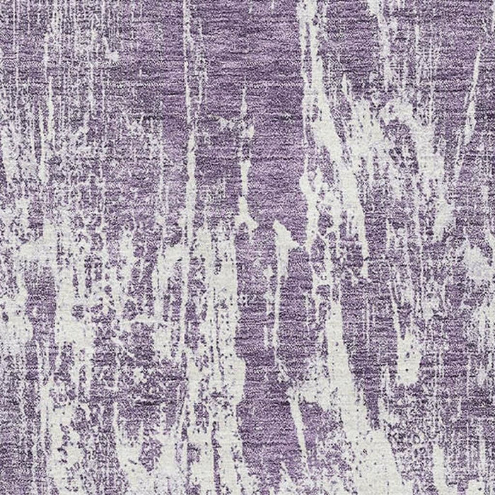 10' X 14' Abstract Washable Area Rug With UV Protection (676794) - Purple / Ivory