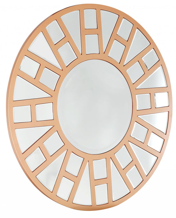32" Round Metal Framed Accent Mirror - Gold