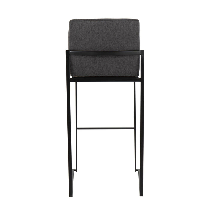Fuji - High Back Barstool - Black Steel Legs
