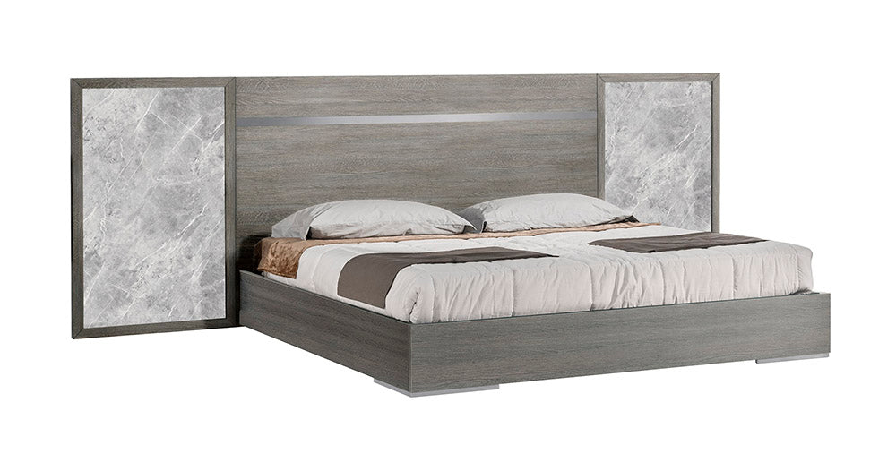 J & M Furniture Victoria King Size Bed in Light Grey