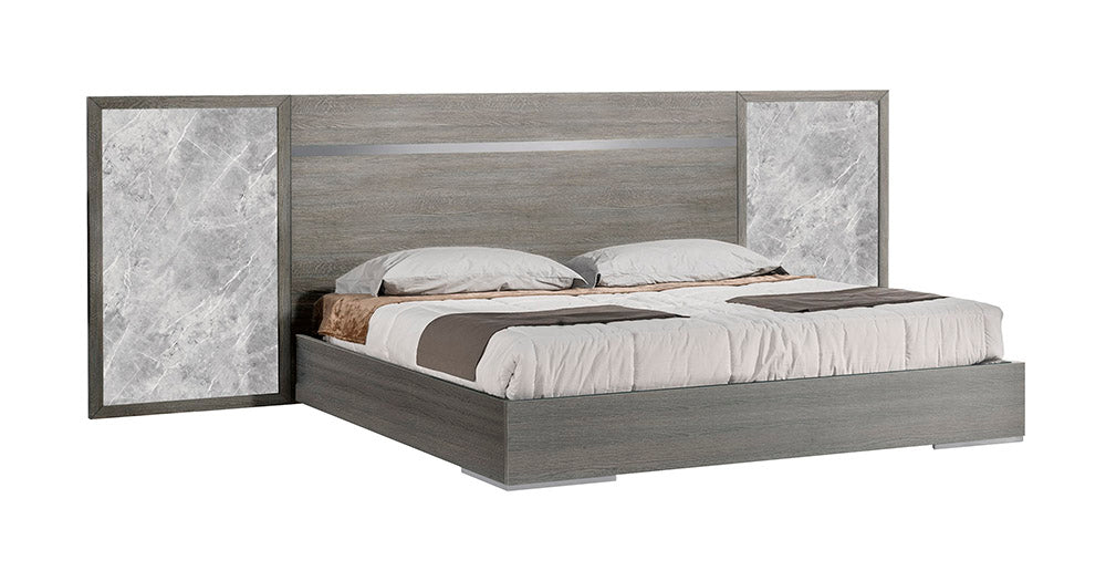 J & M Furniture Victoria Queen Size Bed in Light Grey