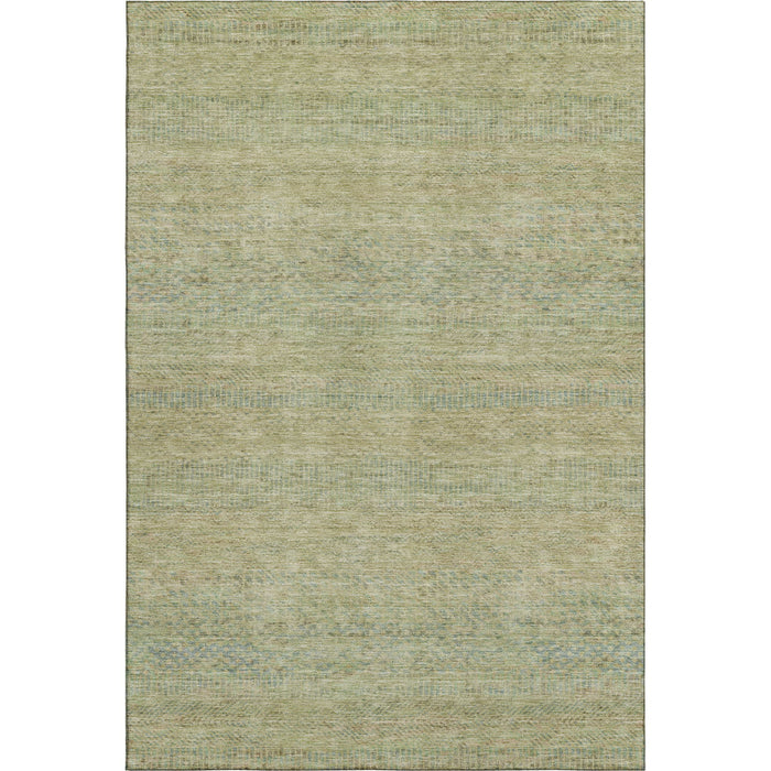 10' X 14' Striped Washable Area Rug With UV Protection (695516) - Wheat / Gold / Green