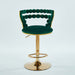 Set of 2 Giga modern bar stools with iron tube legs, soft cushions, and comfortable backrests for stylish seating.