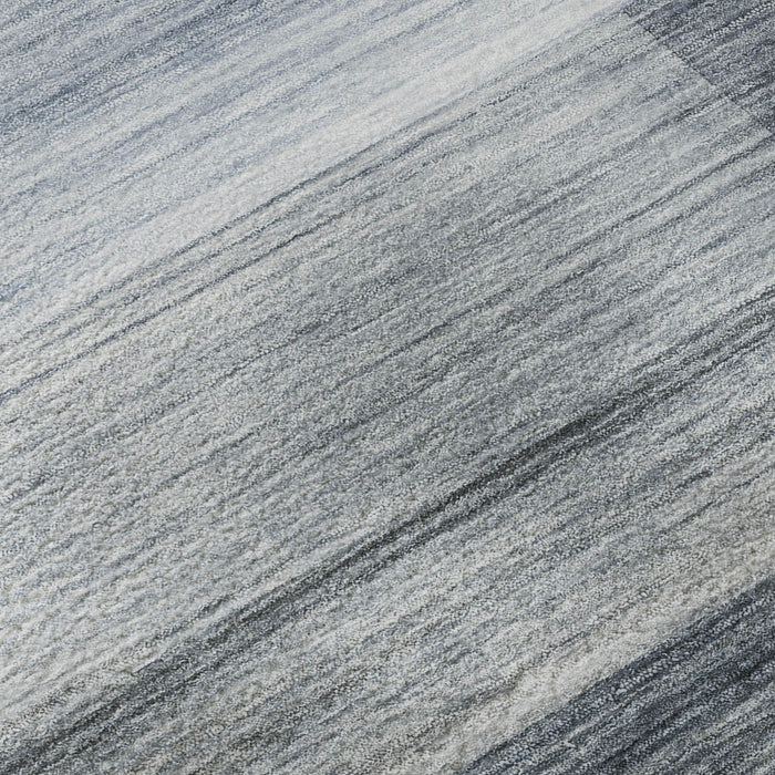 10' X 14' Striped Washable Area Rug With UV Protection (717248) - Denim Blue / Ivory
