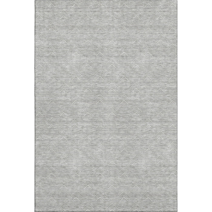 10' X 14' Abstract Geometric Washable Area Rug With UV Protection (672332) - Gray / Ivory