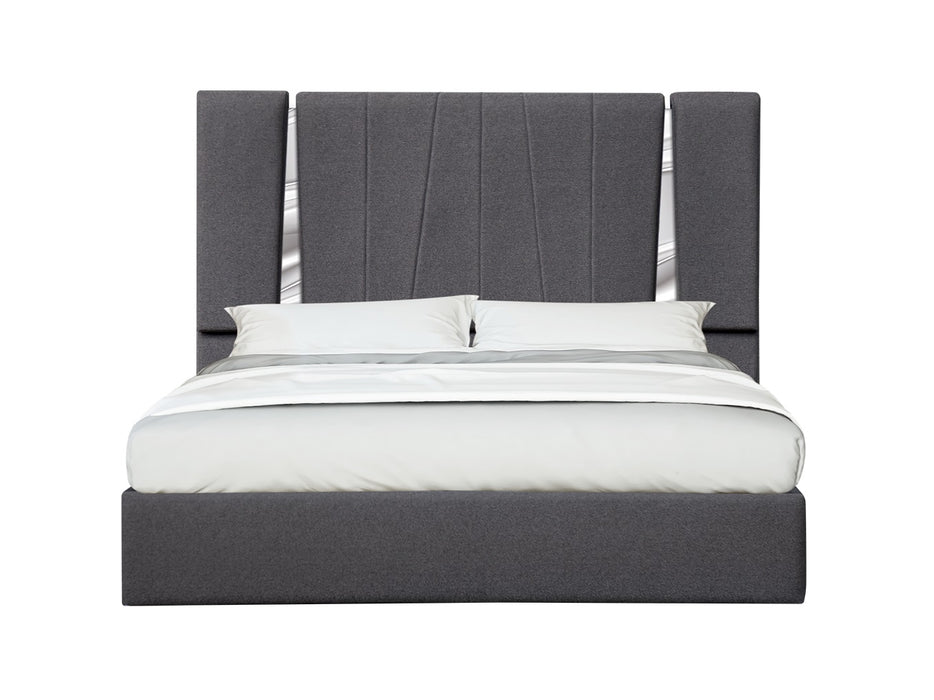 J & M Furniture Matisse King Bed in Charcoal